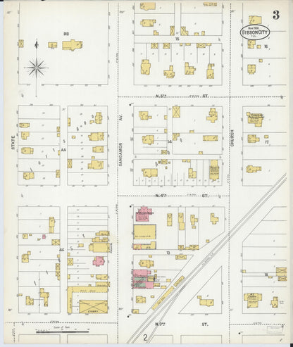 Sanborn Fire Insurance Map from Gibson City, Ford County, Illinois (1900), Sheet #0003 - Historic Sanborn Fire Insurance Map Print, vintage old map wall art, antique decor, genealogy gift, Illinois Illinois map