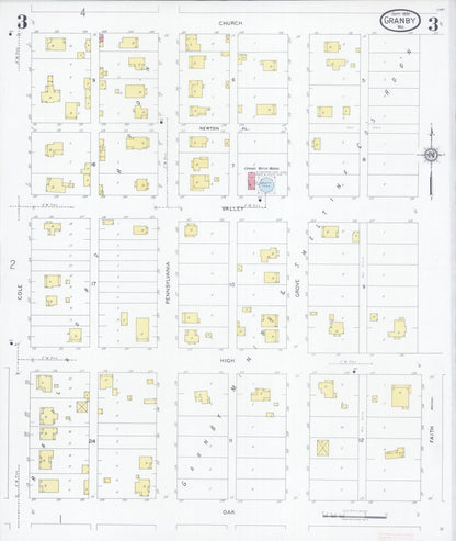 Sanborn Fire Insurance Map from Granby, Newton County, Missouri (1930), Sheet #0003 - Complete Map Set gallery image, historic Sanborn map, vintage wall art, Missouri Missouri