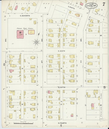 Sanborn Fire Insurance Map from Sterling, Whiteside County, Illinois (1897), Sheet #0007 - Complete Map Set gallery image, historic Sanborn map, vintage wall art, Illinois Illinois