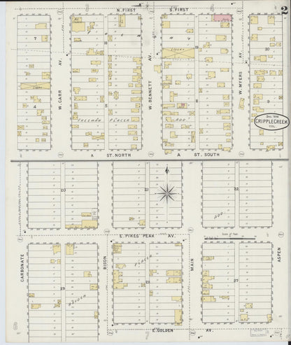 Sanborn Fire Insurance Map from Cripple Creek, Teller County, Colorado (1894), Sheet #0002 - Complete Map Set gallery image, historic Sanborn map, vintage wall art, Colorado Colorado