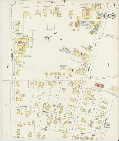 Sanborn Fire Insurance Map from Stoneham, Middlesex County, Massachusetts (1897), Sheet #0007 - Complete Map Set gallery image, historic Sanborn map, vintage wall art, Massachusetts Massachusetts