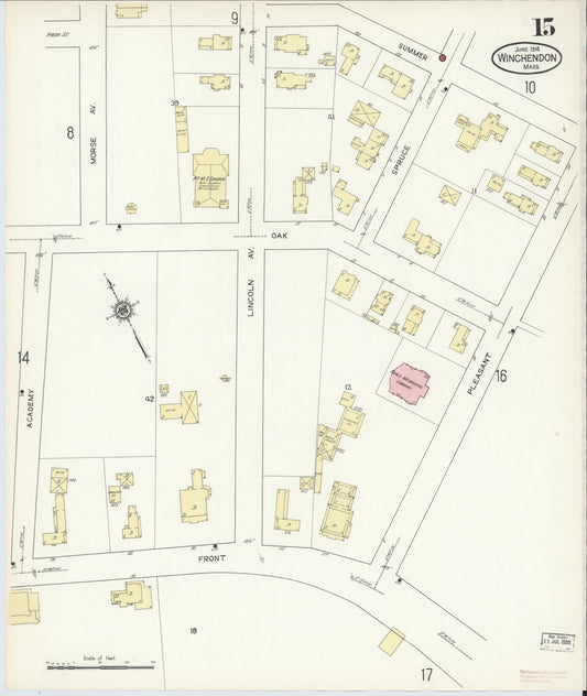 Sanborn Fire Insurance Map from Winchendon, Worcester County, Massachusetts (1914), Sheet #0015 - Historic Sanborn Fire Insurance Map Print, vintage old map wall art, antique decor, genealogy gift, Massachusetts Massachusetts map