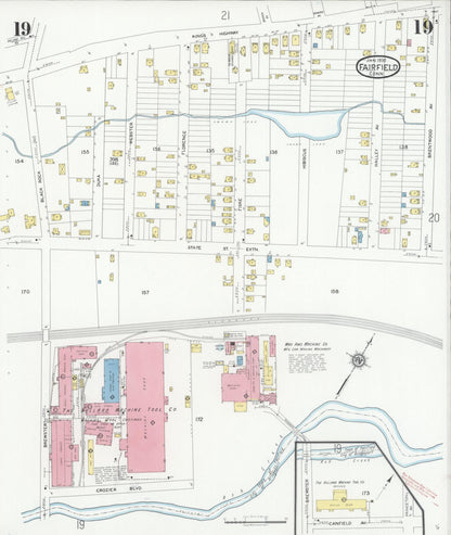 Sanborn Fire Insurance Map from Fairfield, Fairfield County, Connecticut (1930), Sheet #0019 - Complete Map Set gallery image, historic Sanborn map, vintage wall art, Connecticut Connecticut