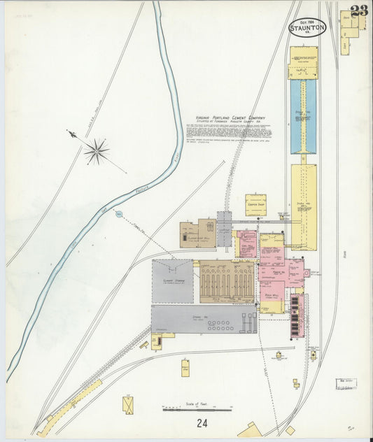Sanborn Fire Insurance Map from Staunton, Independent Cities, Virginia (1904), Sheet #0023 - Historic Sanborn Fire Insurance Map Print, vintage old map wall art, antique decor, genealogy gift, Virginia Virginia map