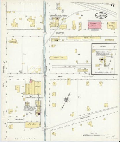 Sanborn Fire Insurance Map from La Grange, Fayette County, Texas (1912), Sheet #0006 - Complete Map Set gallery image, historic Sanborn map, vintage wall art, Texas Texas