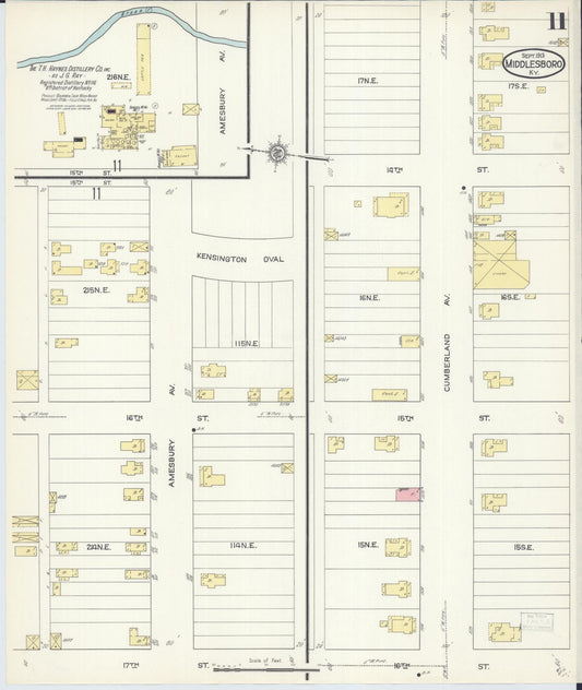 Sanborn Fire Insurance Map from Middlesboro, Bell County, Kentucky (1913), Sheet #0011 - Historic Sanborn Fire Insurance Map Print, vintage old map wall art, antique decor, genealogy gift, Kentucky Kentucky map