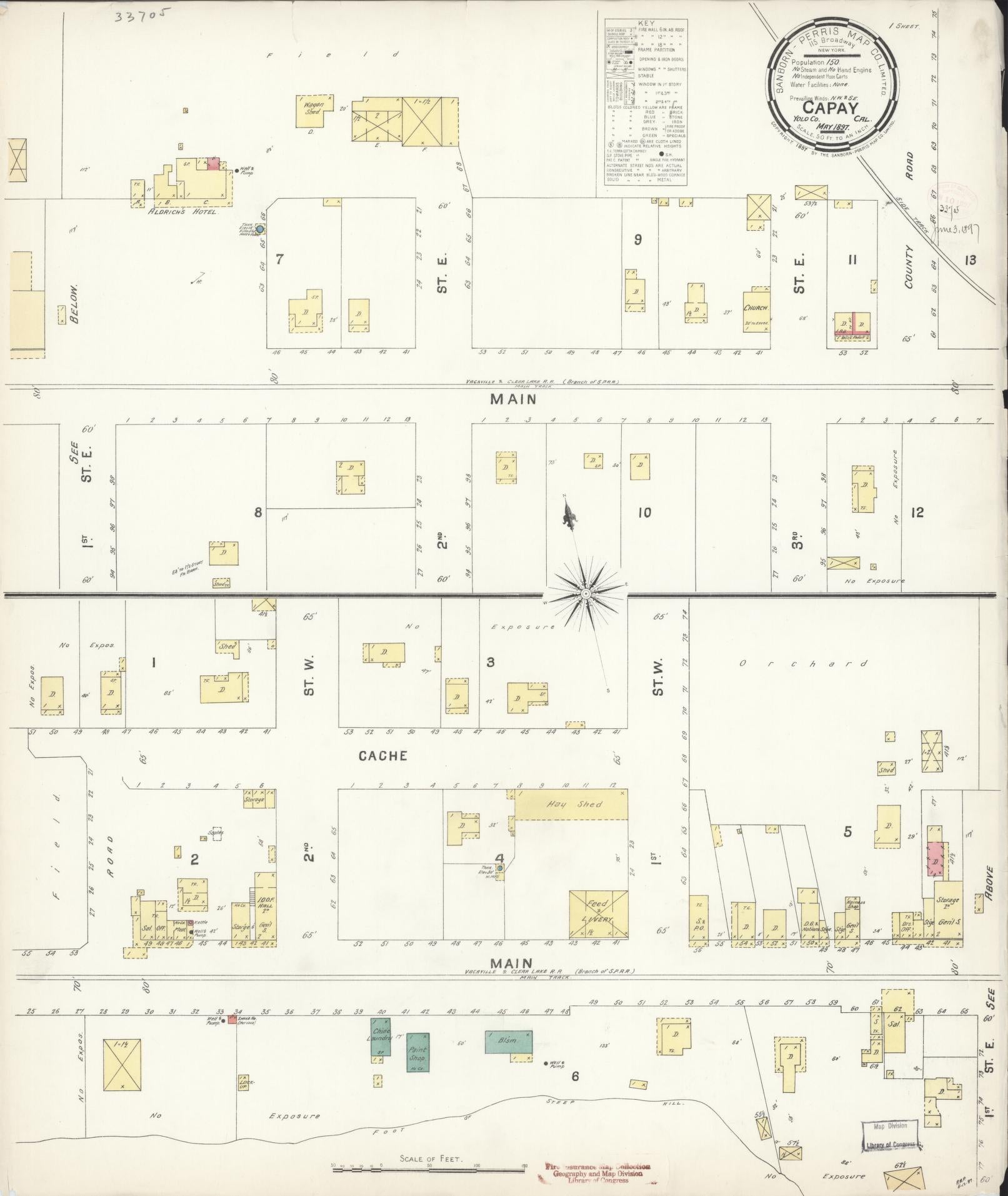 Sanborn Fire Insurance Map from Capay, Yolo County, California. (1897) – Historic Sanborn Fire Insurance Map Print