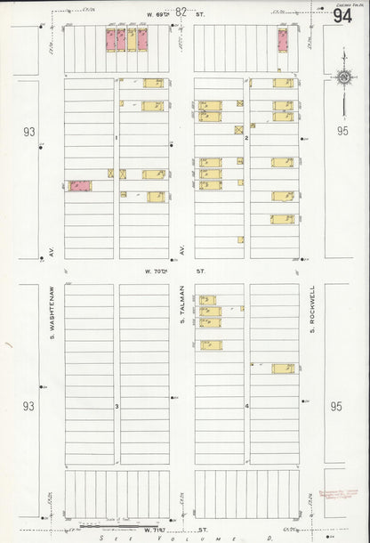 Sanborn Fire Insurance Map from Chicago, Cook County, Illinois (1920), Sheet #0094 - Historic Sanborn Fire Insurance Map Print, vintage old map wall art, antique decor, genealogy gift, Illinois Illinois map
