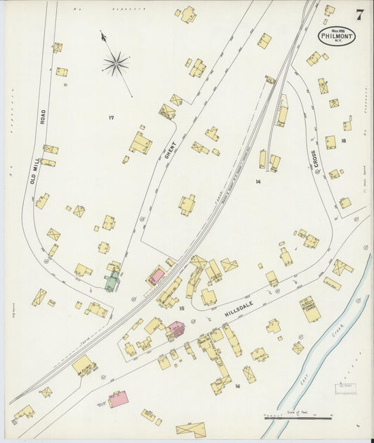 Sanborn Fire Insurance Map from Philmont, Columbia County, New York (1898), Sheet #0007 - Historic Sanborn Fire Insurance Map Print, vintage old map wall art, antique decor, genealogy gift, New York New York map
