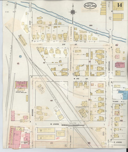 Sanborn Fire Insurance Map from Portland, Jay County, Indiana (1946), Sheet #0014 - Complete Map Set gallery image, historic Sanborn map, vintage wall art, Indiana Indiana