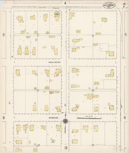 Sanborn Fire Insurance Map from Hillsboro, Washington County, Oregon (1912), Sheet #0007 - Complete Map Set gallery image, historic Sanborn map, vintage wall art, Oregon Oregon
