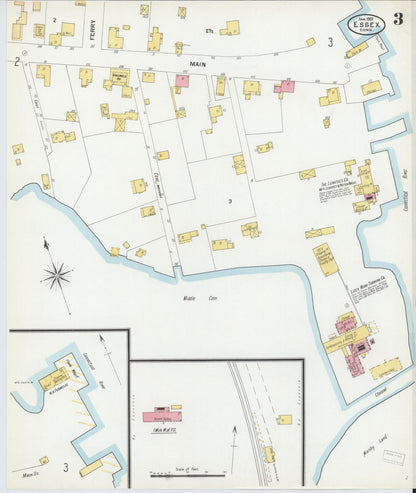 Sanborn Fire Insurance Map from Essex, Middlesex County, Connecticut (1901), Sheet #0003 - Complete Map Set gallery image, historic Sanborn map, vintage wall art, Connecticut Connecticut