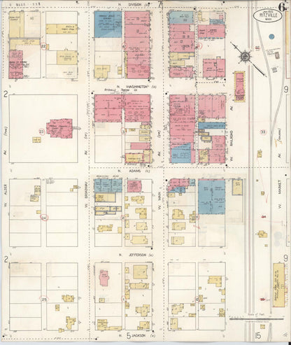 Sanborn Fire Insurance Map from Ritzville, Adams County, Washington (1939), Sheet #0006 - Complete Map Set gallery image, historic Sanborn map, vintage wall art, Washington Washington