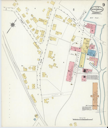 Sanborn Fire Insurance Map from Pascoag, Providence County, Rhode Island (1911), Sheet #0009 - Complete Map Set gallery image, historic Sanborn map, vintage wall art, Rhode Island Rhode Island