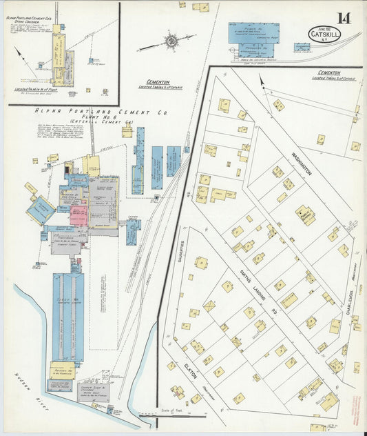 Sanborn Fire Insurance Map from Catskill, Greene County, New York (1912), Sheet #0014 - Historic Sanborn Fire Insurance Map Print, vintage old map wall art, antique decor, genealogy gift, New York New York map