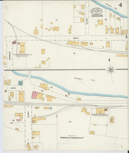 Sanborn Fire Insurance Map from Beverly, Washington County, Ohio (1905), Sheet #0004 - Complete Map Set gallery image, historic Sanborn map, vintage wall art, Ohio Ohio