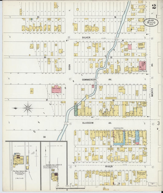 Sanborn Fire Insurance Map from Rico, Dolores County, Colorado (1899), Sheet #0002 - Historic Sanborn Fire Insurance Map Print, vintage old map wall art, antique decor, genealogy gift, Colorado Colorado map