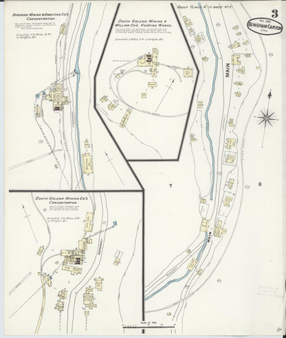 Sanborn Fire Insurance Map from Bingham Canyon, Salt Lake County, Utah (1890), Sheet #0003 - Complete Map Set gallery image, historic Sanborn map, vintage wall art, Utah Utah