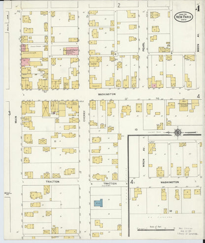 Sanborn Fire Insurance Map from New Paris, Preble County, Ohio (1911), Sheet #0004 - Complete Map Set gallery image, historic Sanborn map, vintage wall art, Ohio Ohio