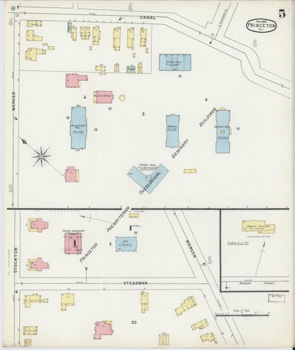 Sanborn Fire Insurance Map from Princeton, Mercer County, New Jersey (1895), Sheet #0005 - Complete Map Set gallery image, historic Sanborn map, vintage wall art, New Jersey New Jersey