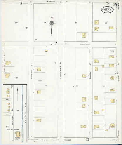 Sanborn Fire Insurance Map from Freeport, Nassau County, New York (1910), Sheet #0026 - Complete Map Set gallery image, historic Sanborn map, vintage wall art, New York New York