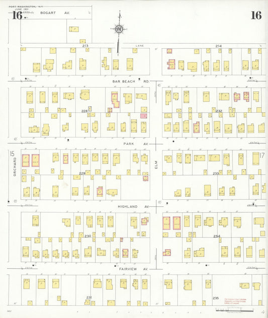 Sanborn Fire Insurance Map from Port Washington, Nassau County, New York (1931), Sheet #0016 - Historic Sanborn Fire Insurance Map Print, vintage old map wall art, antique decor, genealogy gift, New York New York map