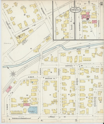 Sanborn Fire Insurance Map from Carbondale, Lackawanna County, Pennsylvania (1896), Sheet #0002 - Historic Sanborn Fire Insurance Map Print, vintage old map wall art, antique decor, genealogy gift, Pennsylvania Pennsylvania map
