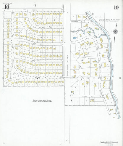 Sanborn Fire Insurance Map from Garland, Dallas County, Texas (1947), Sheet #0010 - Complete Map Set gallery image, historic Sanborn map, vintage wall art, Texas Texas