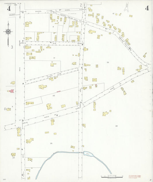 Sanborn Fire Insurance Map from Charlestown, Sullivan County, New Hampshire (1935), Sheet #0004 - Historic Sanborn Fire Insurance Map Print, vintage old map wall art, antique decor, genealogy gift, New Hampshire New Hampshire map