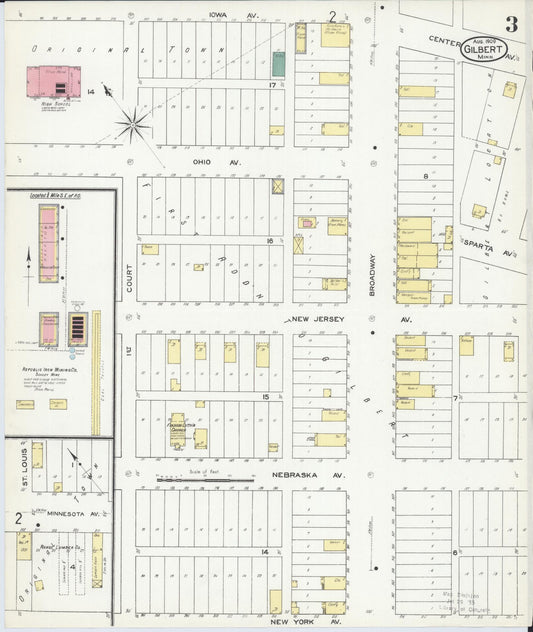Sanborn Fire Insurance Map from Gilbert, Saint Louis County, Minnesota (1909), Sheet #0003 - Historic Sanborn Fire Insurance Map Print, vintage old map wall art, antique decor, genealogy gift, Minnesota Minnesota map