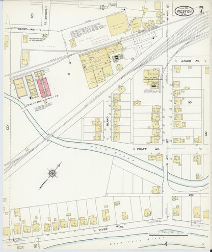 Sanborn Fire Insurance Map from Weston, Lewis County, West Virginia (1913), Sheet #0007 - Complete Map Set gallery image, historic Sanborn map, vintage wall art, West Virginia West Virginia