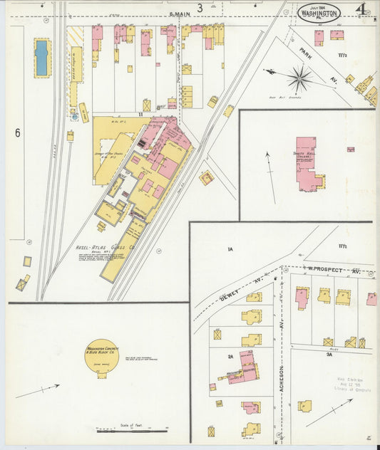Sanborn Fire Insurance Map from Washington, Washington County, Pennsylvania (1904), Sheet #0004 - Historic Sanborn Fire Insurance Map Print, vintage old map wall art, antique decor, genealogy gift, Sanborn Fire Insurance Map from Washington Washington map