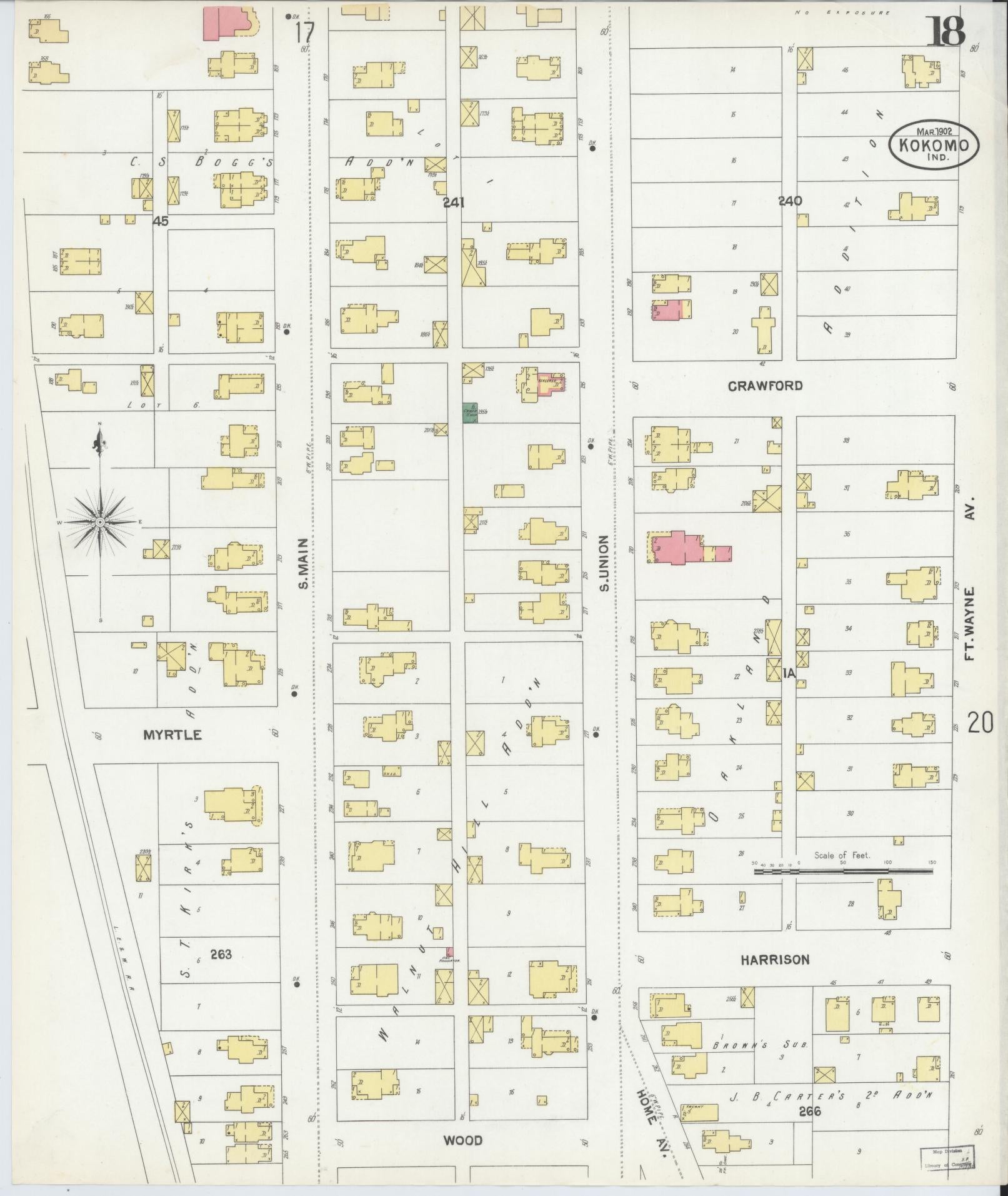 Sanborn Fire Insurance Map from Kokomo, Howard County, Indiana (1902), Sheet #0018 - Complete Map Set gallery image, historic Sanborn map, vintage wall art, Indiana Indiana