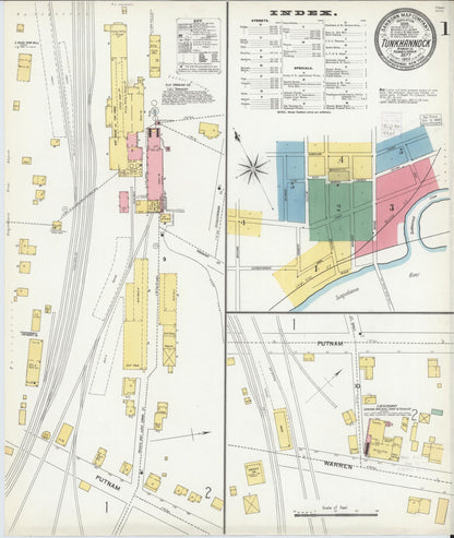 Sanborn Fire Insurance Map from Tunkhannock, Wyoming County, Pennsylvania (1903), Sheet #0001 - Historic Sanborn Fire Insurance Map Print, vintage old map wall art, antique decor, genealogy gift, Pennsylvania Pennsylvania map