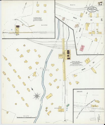 Sanborn Fire Insurance Map from Trinidad, Las Animas County, Colorado (1901), Sheet #0017 - Complete Map Set gallery image, historic Sanborn map, vintage wall art, Colorado Colorado