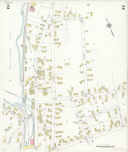 Sanborn Fire Insurance Map from Dexter, Penobscot County, Maine (1935), Sheet #0002 - Complete Map Set gallery image, historic Sanborn map, vintage wall art, Maine Maine