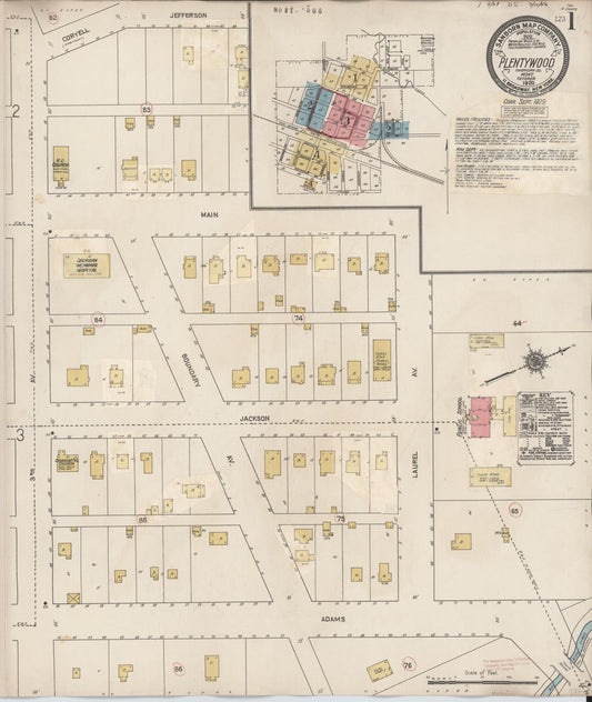 Sanborn Fire Insurance Map from Plentywood, Sheridan County, Montana (1929), Sheet #0001 - Historic Sanborn Fire Insurance Map Print, vintage old map wall art, antique decor, genealogy gift, Montana Montana map