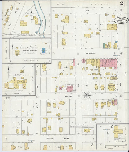 Sanborn Fire Insurance Map from Hamilton, Hancock County, Illinois (1906), Sheet #0002 - Complete Map Set gallery image, historic Sanborn map, vintage wall art, Illinois Illinois