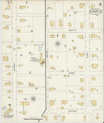 Sanborn Fire Insurance Map from Farmersville, Collin County, Texas (1897), Sheet #0004 - Complete Map Set gallery image, historic Sanborn map, vintage wall art, Texas Texas
