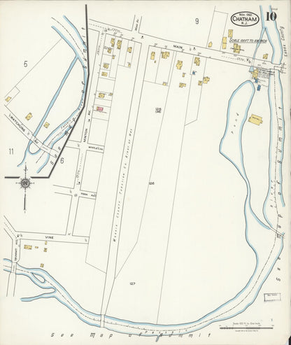 Sanborn Fire Insurance Map from Chatham, Morris County, New Jersey (1921), Sheet #0010 - Complete Map Set gallery image, historic Sanborn map, vintage wall art, New Jersey New Jersey