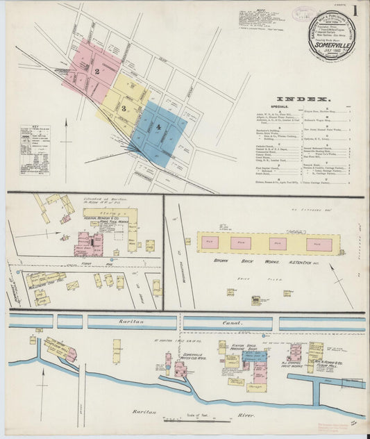 Sanborn Fire Insurance Map from Somerville, Somerset County, New Jersey. (1885) – Historic Sanborn Fire Insurance Map Print