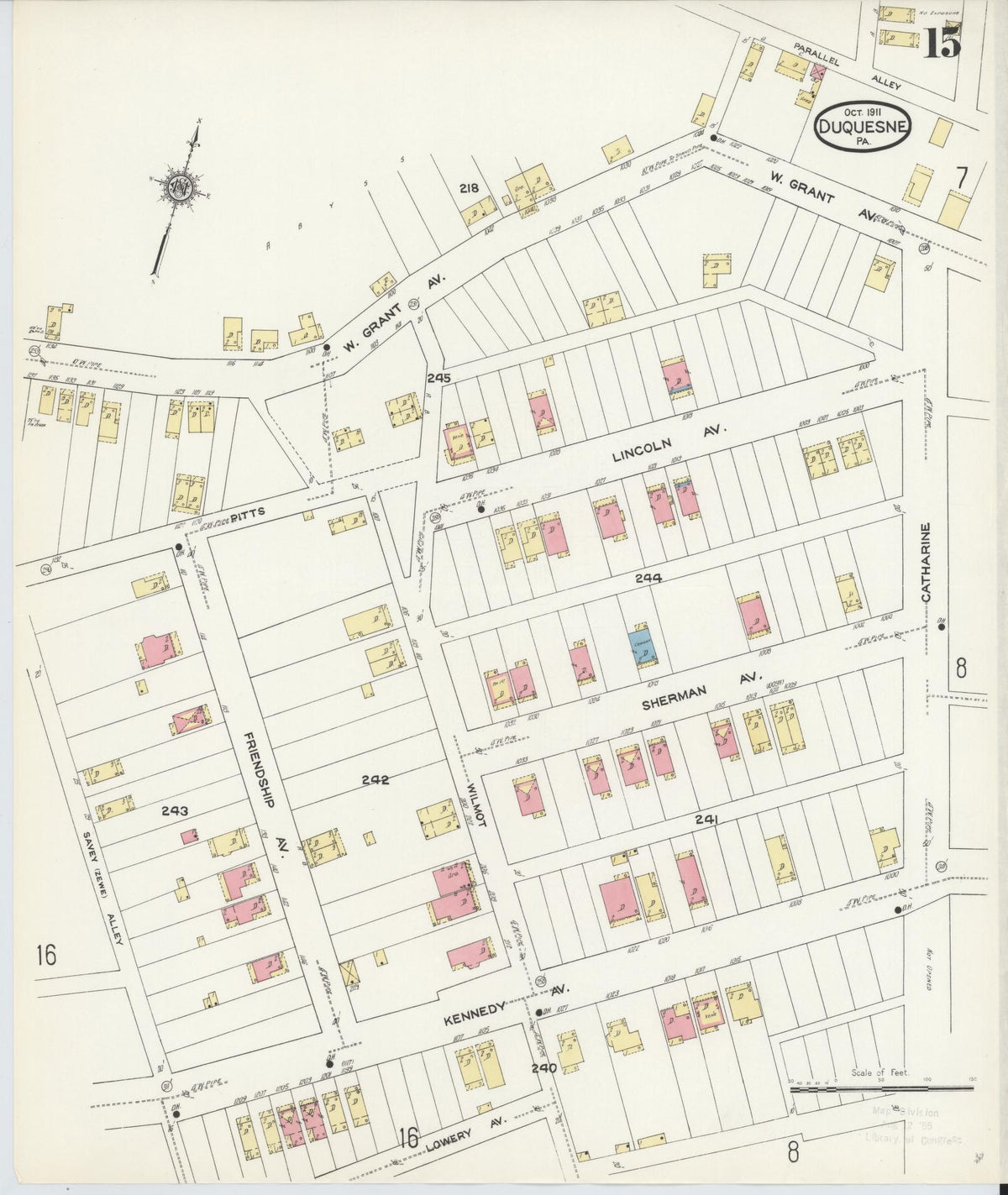 Sanborn Fire Insurance Map from Duquesne, Allegheny County, Pennsylvania (1911), Sheet #0015 - Complete Map Set gallery image, historic Sanborn map, vintage wall art, Pennsylvania Pennsylvania