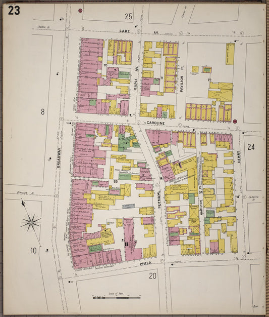 Sanborn Fire Insurance Map from Saratoga, Saratoga County, New York (1900), Sheet #0023 - Historic Sanborn Fire Insurance Map Print, vintage old map wall art, antique decor, genealogy gift, New York New York map