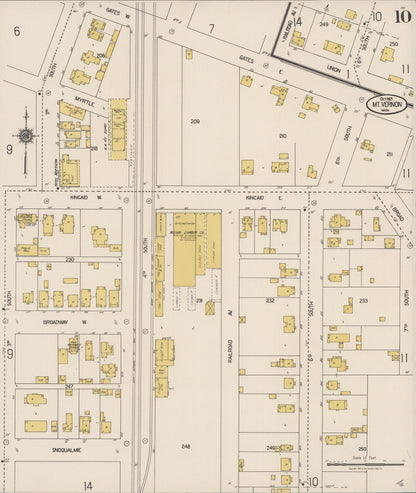Sanborn Fire Insurance Map from Mount Vernon, Skagit County, Washington (1921), Sheet #0010 - Complete Map Set gallery image, historic Sanborn map, vintage wall art, Washington Washington