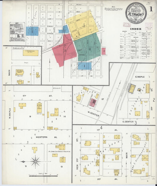 Sanborn Fire Insurance Map from Altamont, Effingham County, Illinois (1906), Sheet #0001 - Historic Sanborn Fire Insurance Map Print, vintage old map wall art, antique decor, genealogy gift, Illinois Illinois map