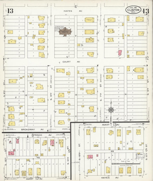 Sanborn Fire Insurance Map from Clinton, Custer County, Oklahoma (1926), Sheet #0013 - Historic Sanborn Fire Insurance Map Print, vintage old map wall art, antique decor, genealogy gift, Oklahoma Oklahoma map