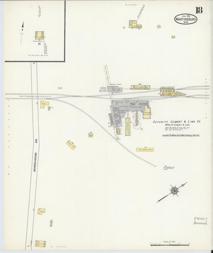 Sanborn Fire Insurance Map from Martinsburg, Berkeley County, West Virginia (1913), Sheet #0018 - Complete Map Set gallery image, historic Sanborn map, vintage wall art, West Virginia West Virginia