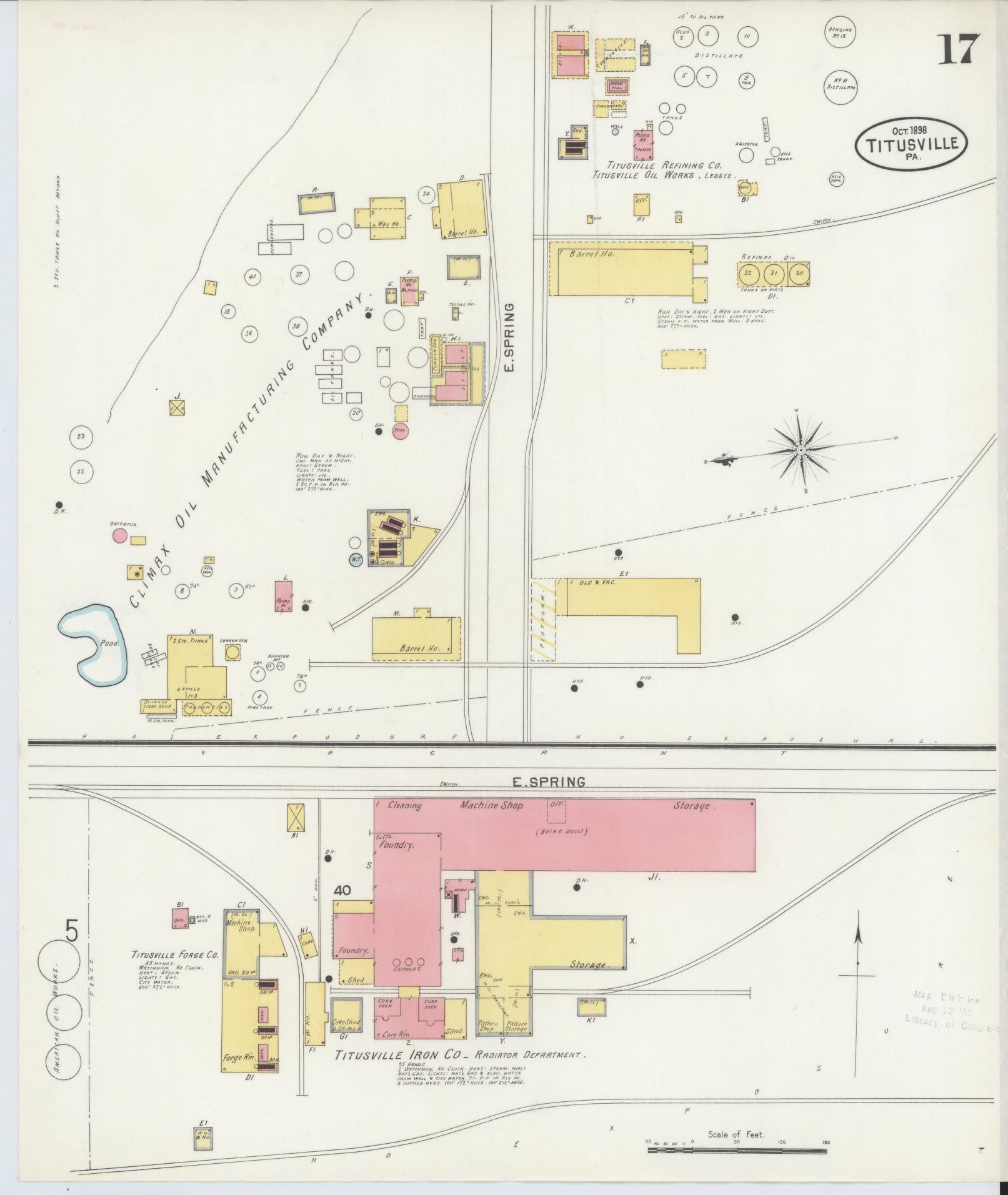 Sanborn Fire Insurance Map from Titusville, Crawford County, Pennsylvania (1898), Sheet #0017 - Complete Map Set gallery image, historic Sanborn map, vintage wall art, Pennsylvania Pennsylvania