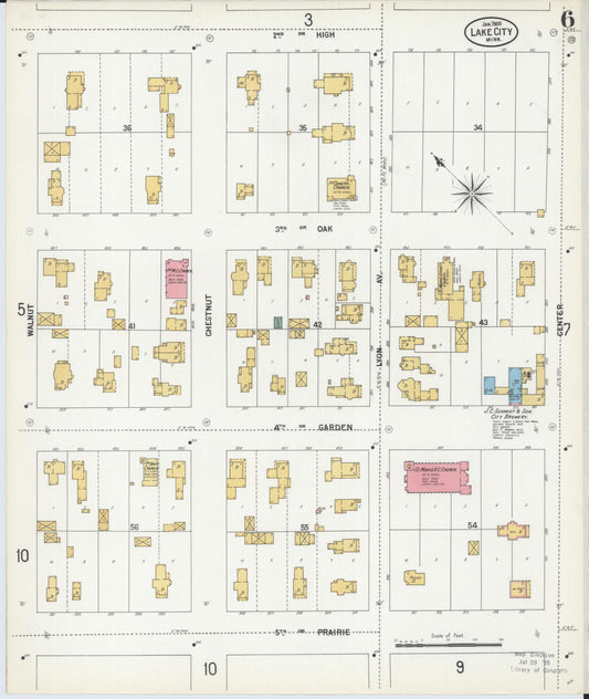 Sanborn Fire Insurance Map from Lake City, Wabasha County, Minnesota (1900), Sheet #0006 - Historic Sanborn Fire Insurance Map Print, vintage old map wall art, antique decor, genealogy gift, Minnesota Minnesota map