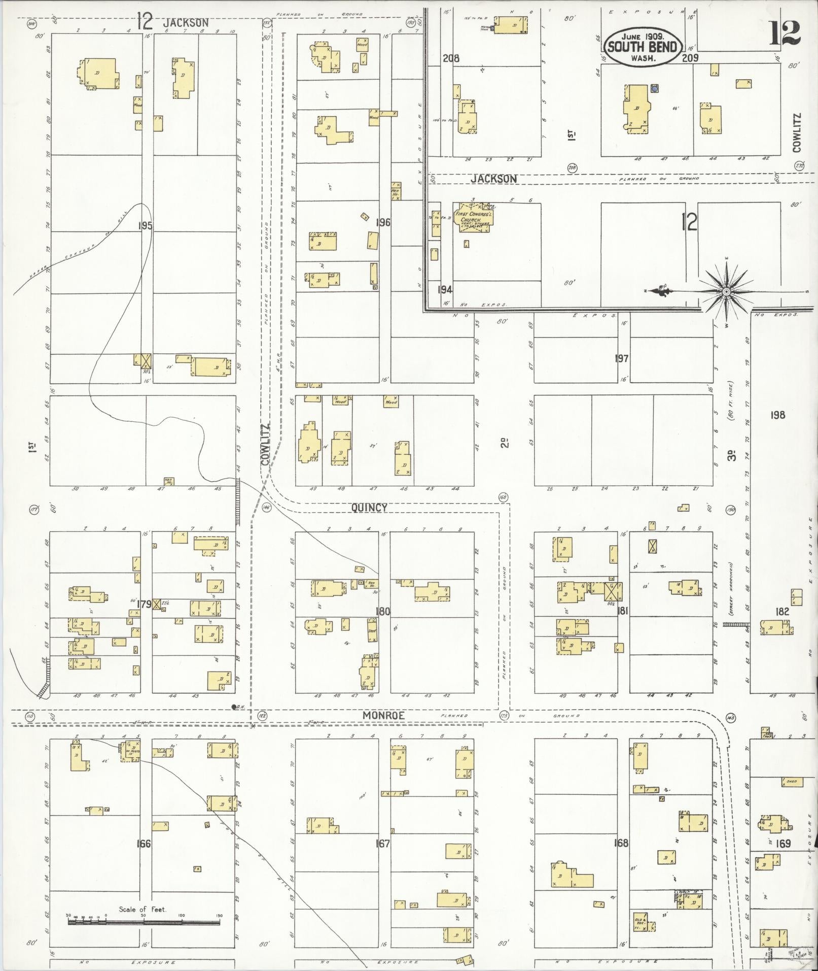 Sanborn Fire Insurance Map from South Bend, Pacific County, Washington (1909), Sheet #0012 - Complete Map Set gallery image, historic Sanborn map, vintage wall art, Washington Washington